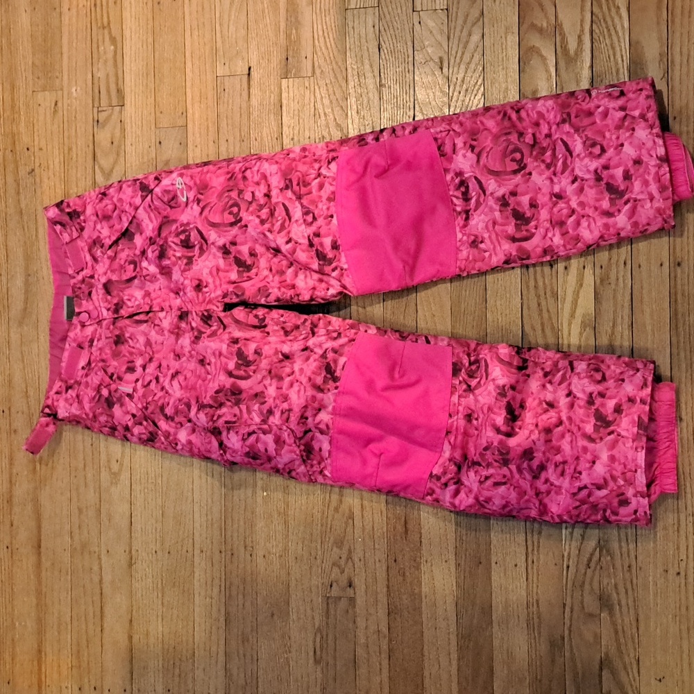 Champion Venture Dry girls snow pants. Pink/black design. Size L (10-12)